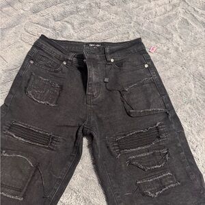 Black Distressed Ripped Jeans Shorts size 12 boys